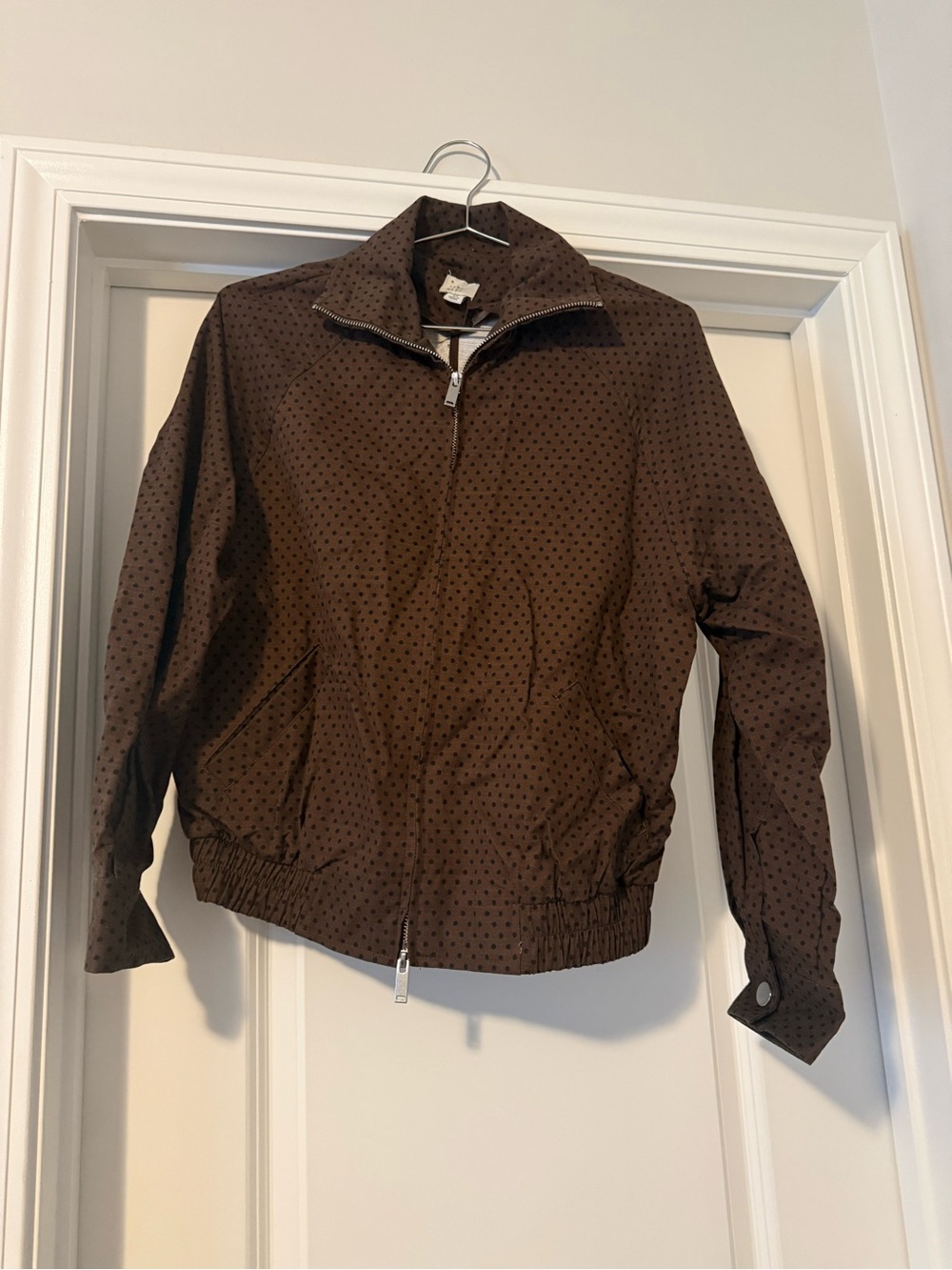 Target’s A New Day Brown and Black Polka Dot Lightweight Jacket